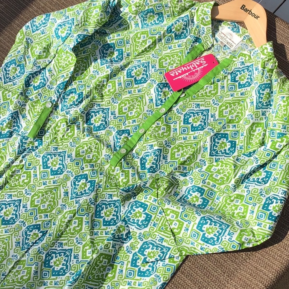 Sabhyata L Green Tunic Made in India Anthropologie NWT - Picture 2 of 10